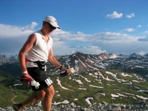 The San Juans as seen during the 2005 Hardrock 100. (Garett Graubins is the runner.)
