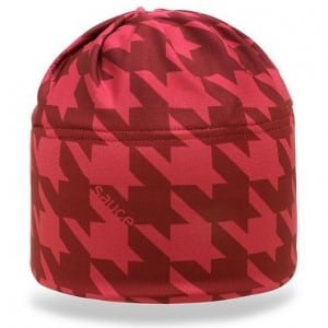 Sauce's Toque in plum houndstooth