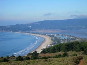 View of Stinson Beach from the Dipsea Trail. Photo by Leor Pantilat.