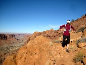 Descending the Syncline trail after Upheaval Dome. Photo: Bryon Powell