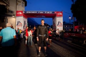 The author at the start of The North Face Lavaredo Ultra Trail.