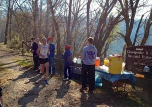 Trent Briney cruising the towpath at mile 34.