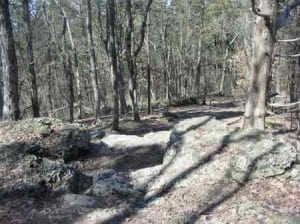 Heading down the bluff to the Meramec River.