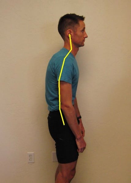 The "old guy curve" torso position.