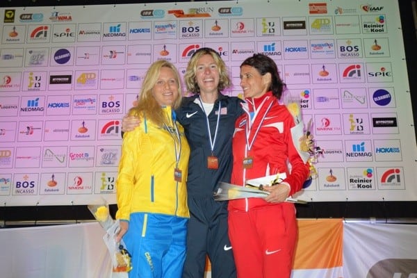 2015 IAU 100k World Championships - womens podium - Kajsa Berg - Camille Herron - Marija Vrajic