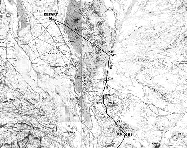 2016 Marathon des Sables Roadbook Stage 1 map