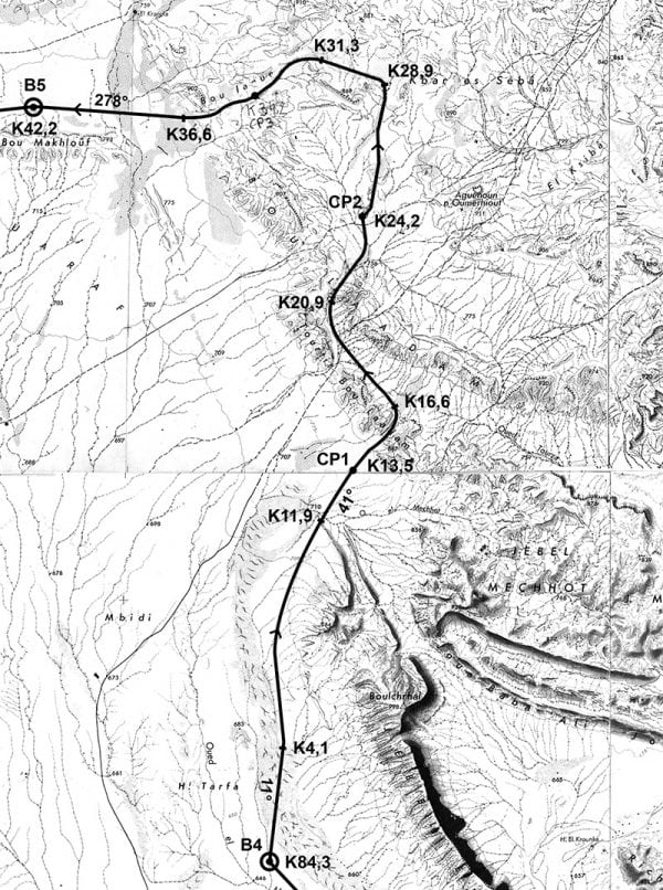 2016 Marathon des Sables Stage 5 Roadbook map