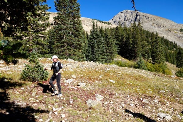 Meghan entering her Cholesy Lake crew point.