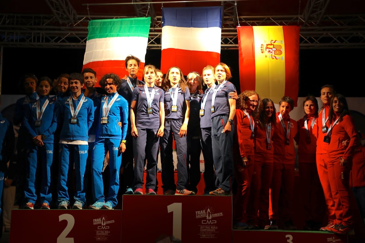 2017 Trail World Championships - women's team podium
