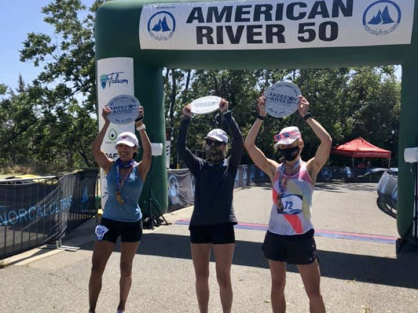 2021 American River 50 Mile women's podium