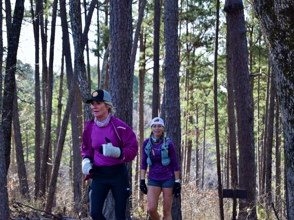 Melony Blair Dean and Renita Kallevig running 2021 Three Days of Syllamo