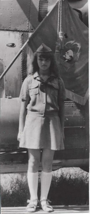 A 13 year-old Olga poses for a picture at Pioneer Camp in Russia.
