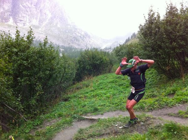 Vincent Delebarre entering Arnuva during the 2010 UTMB. Arnuva UTMB 2010