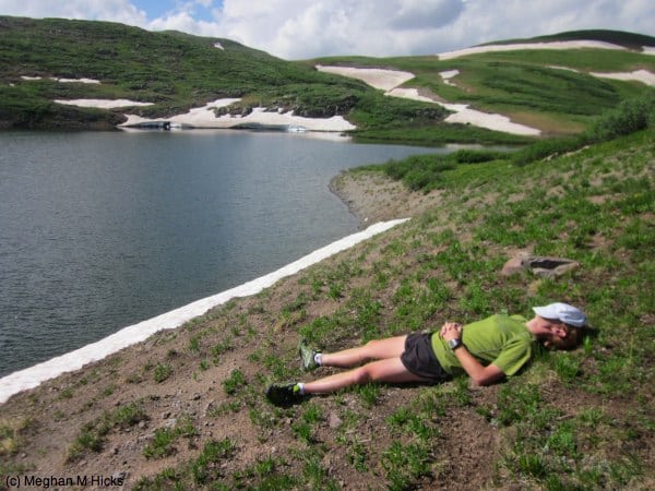 Bryon takes a nap near Highland Mary Lakes. Bryon nap Highland Mary Lakes