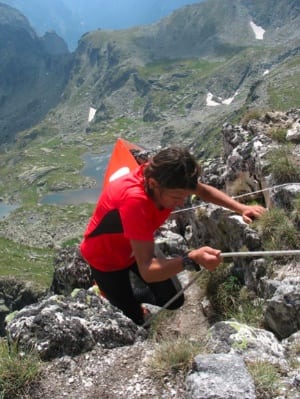 Top Bulgarian trail runner and orienteer Hristina Kozareva on her way to winning the 2013 Skyrun Maliovitsa. Photo: Georgi Radev