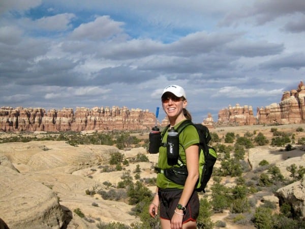 The author taking a break during a trail run through Canyonlands National Park's Needles District. Canyonlands - Needles District - trail run