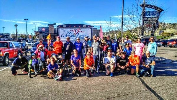 The Achilles Pikes Peak group in Colorado Springs. They are a group of volunteers, guides, and athletes who help each other run, walk, and roll to healthier lifestyles. They are full of great stories!