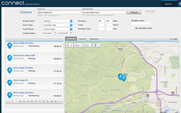 Figure 7. Garmin Connect Silver State