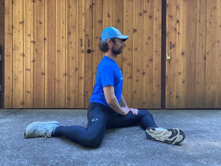 Hurdler Stretch side view iRunFar