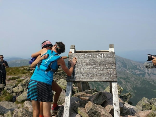 Scott Jurek kisses his wife, Jenny, after setting the Appalachian Trail Record. Photo: iRunFar