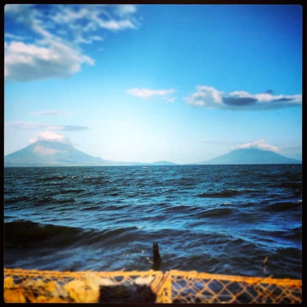 Isla de Ometepe from fun ferry - 2013 Fuego y Agua