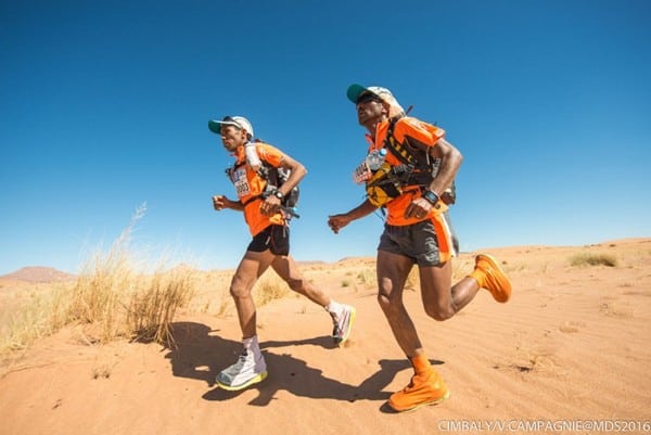 2016 Marathon des Sables Stage 3 Abdelkader El Mouaziz and Aziz El Akad