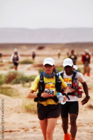 Meghan Hicks running Stage 5 of the 2010 Marathon des Sables. Meghan Hicks MdS 2010 Stage 5