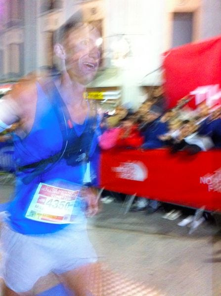 Mike Wolfe finishing the 2010 Ultra-Trail du Mont Blanc. Mike Wolfe UTMB 2010 finish