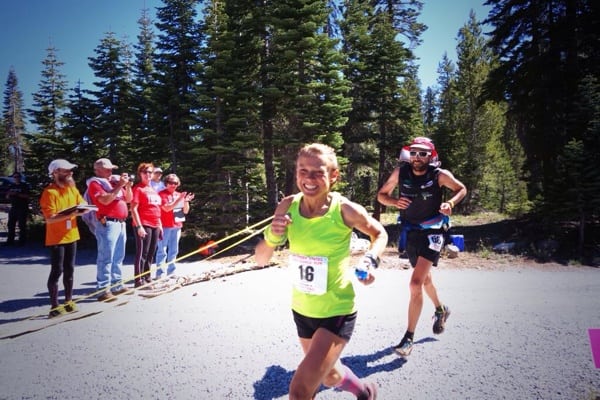 Nathalie Mauclair on her way to a podium place. Photo: iRunFar/Bryon Powell