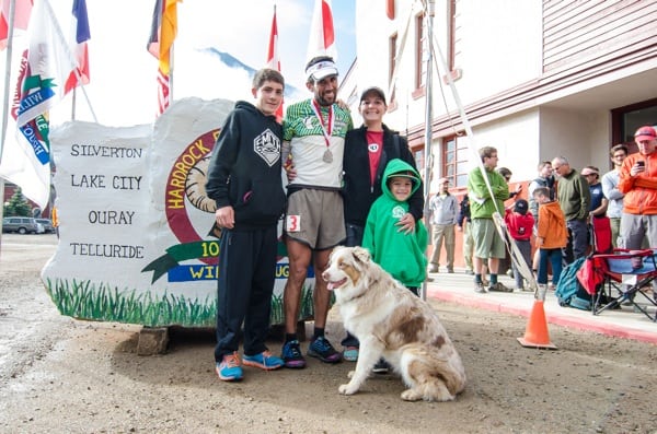 Scott Jaime and his family after the 2013 Hardrock. Photo: Matt Trappe