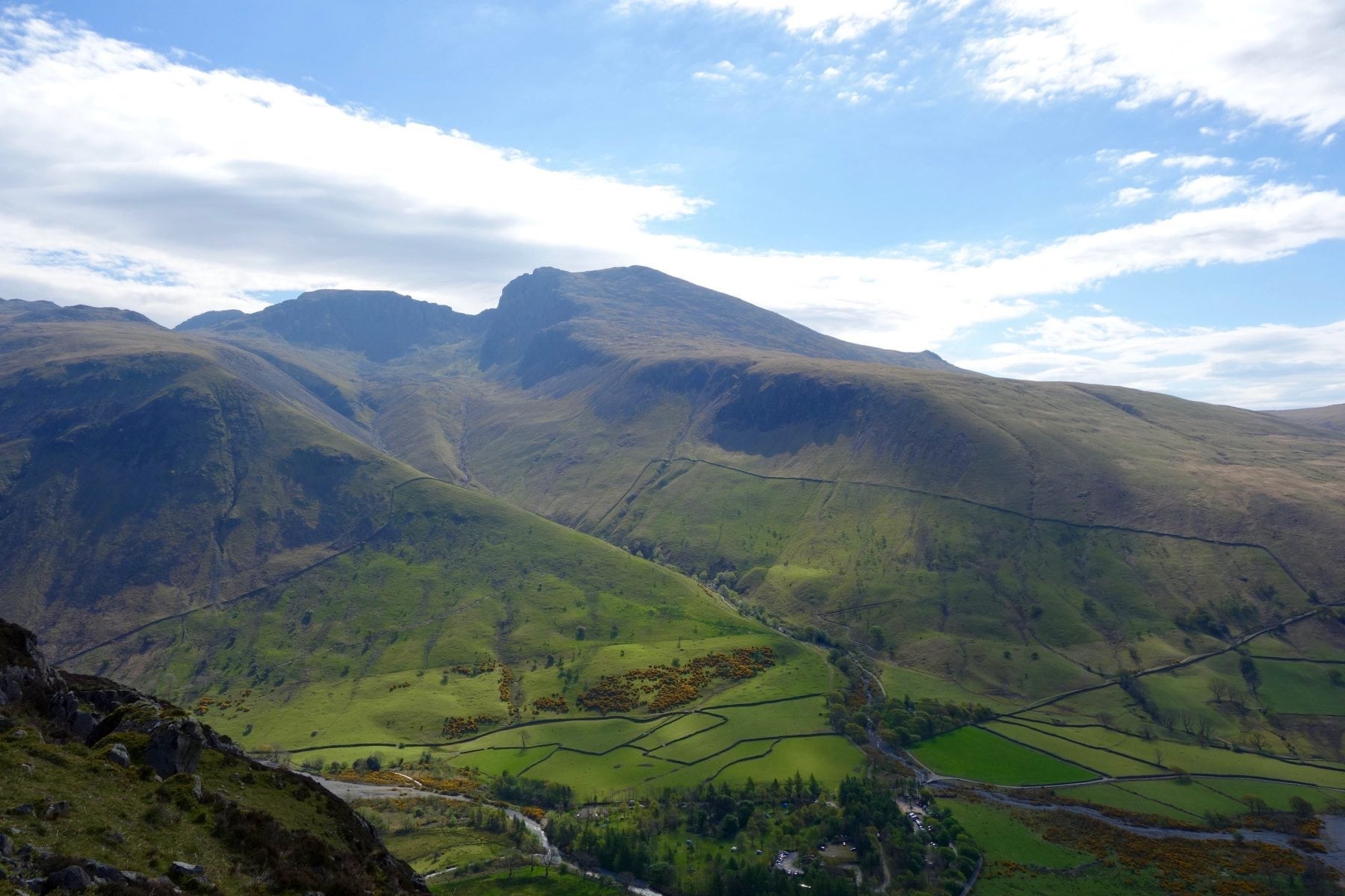 Scafell Pike and Scafell from Yewbarrow above Wasdale