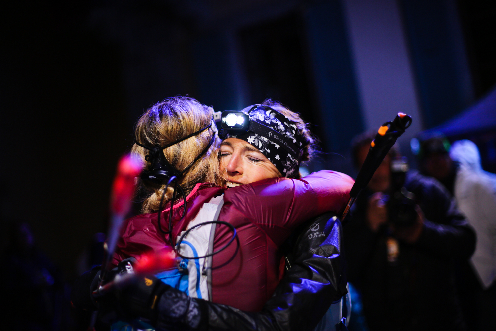 Sophie Grant and Stephanie Violett at finish - Kirsten Kortebein - 2017 UTMB 24