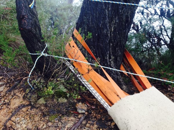 A temporary Tarros Ladder anchor point. Photo: Dan Lewis