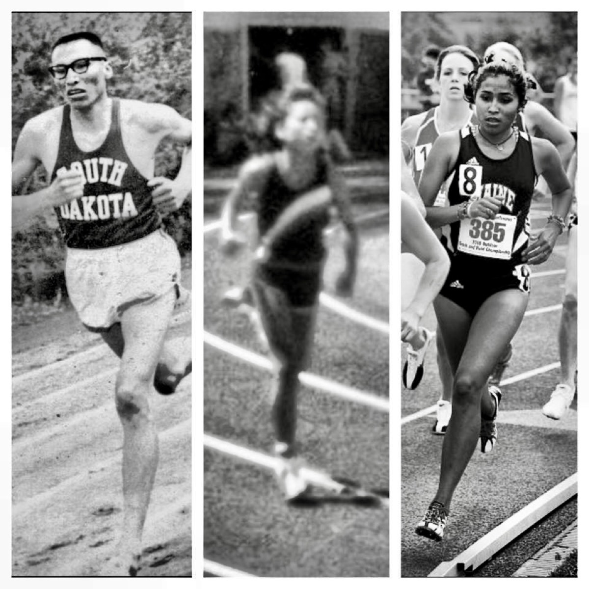 Jordan Marie Daniel with her grandfather and mother running