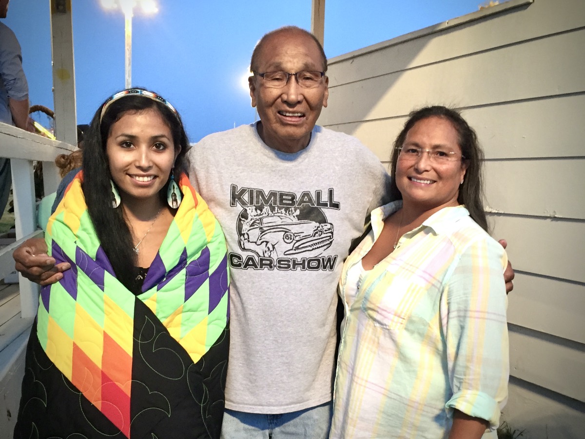 Jordan Marie Daniel with her grandfather and mother
