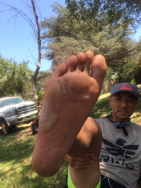 Soon-Chul Choi at the finish of the Angeles Crest 100 Mile.